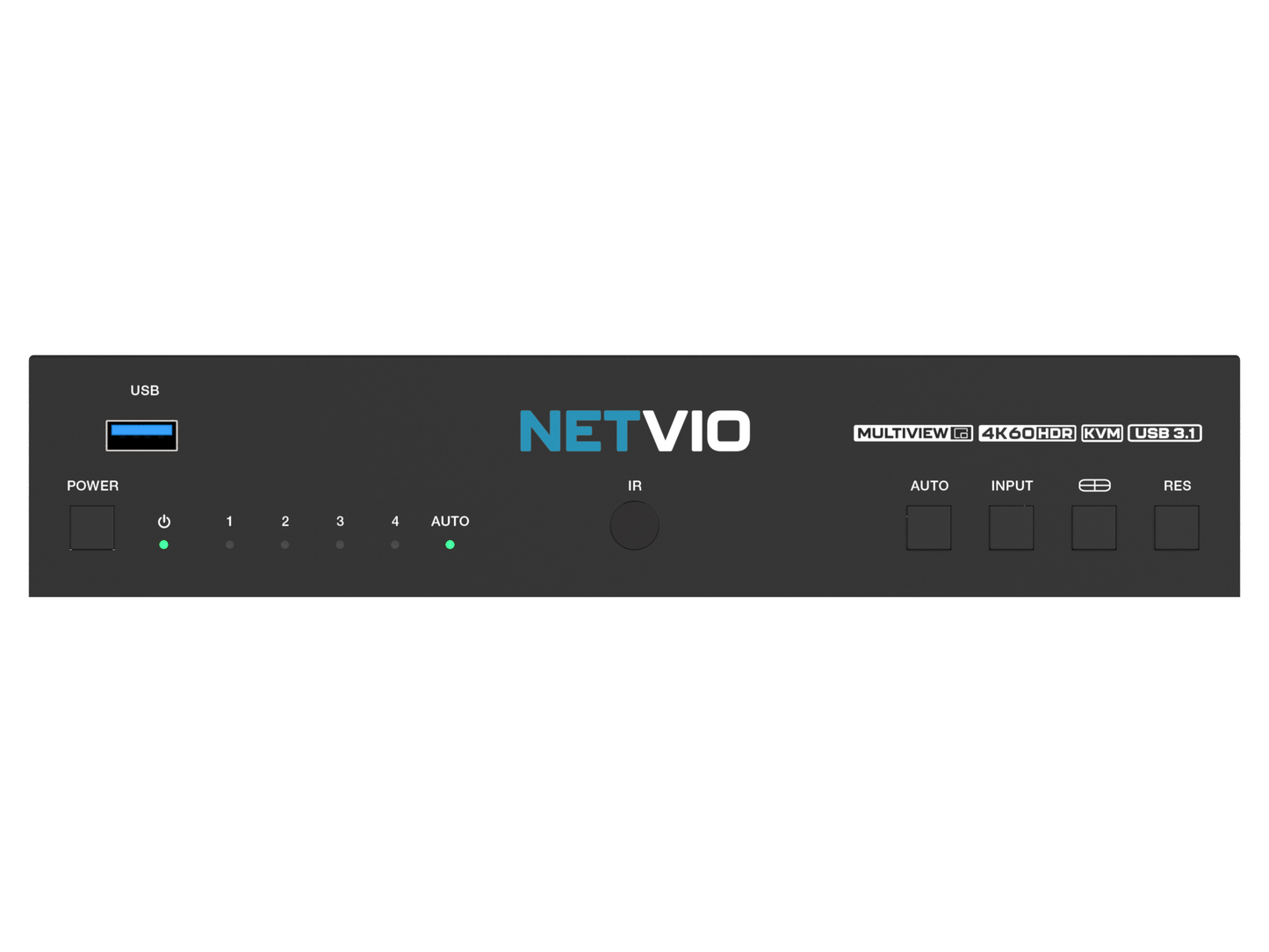 Netvio MV-H2-0401-10 | 4K60 MultiView & KVM Switch with AVoIP Integration