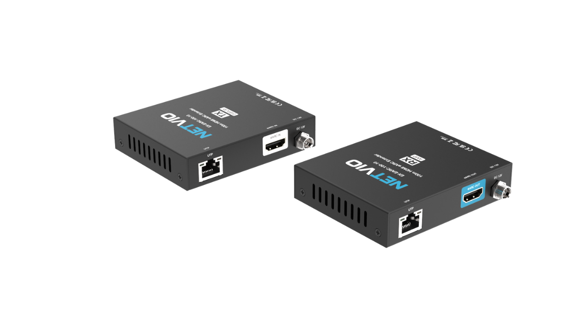 Netvio 100m Enhanced ARC Uncompressed 37Mbps Audio Extender over Cat 6/6a/7 Cable – NET-EX-EARC-100-10 Extender Netvio