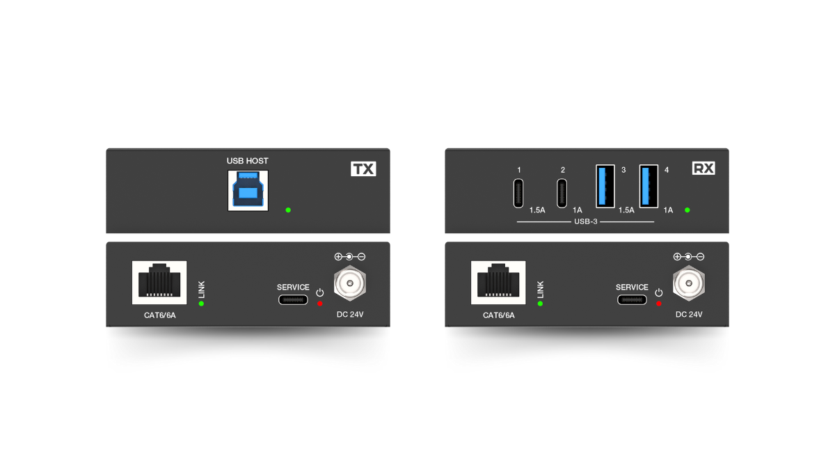 Netvio EX-USB3-100-10 | 100m USB 3.2 Gen 1 Extender with 2-Way PoE & Type-B to USB-C Cable Accessories Netvio