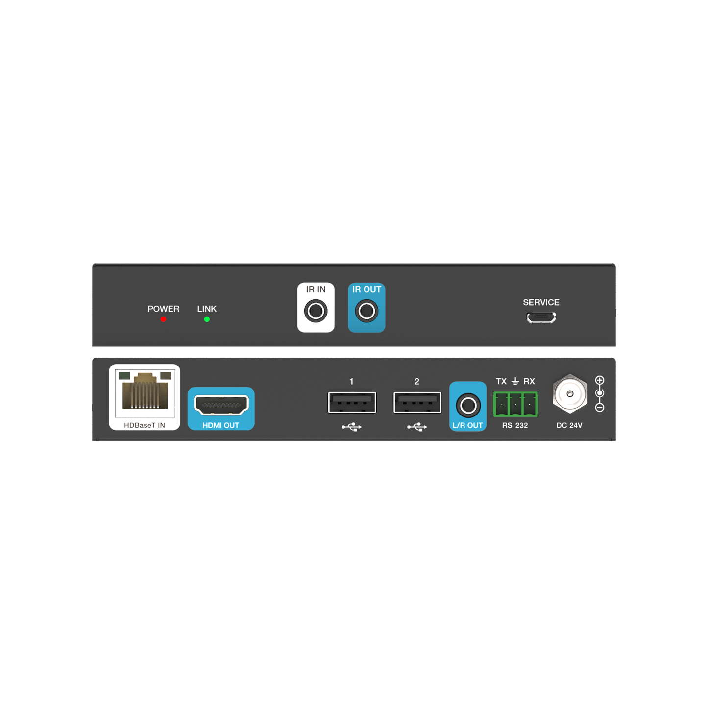 Netvio EX-HT2-USB2-0201-10 | 70m 4K60 HDMI & USB-C Extender with USB 2.0, PoC & 60W Charging Extender Netvio