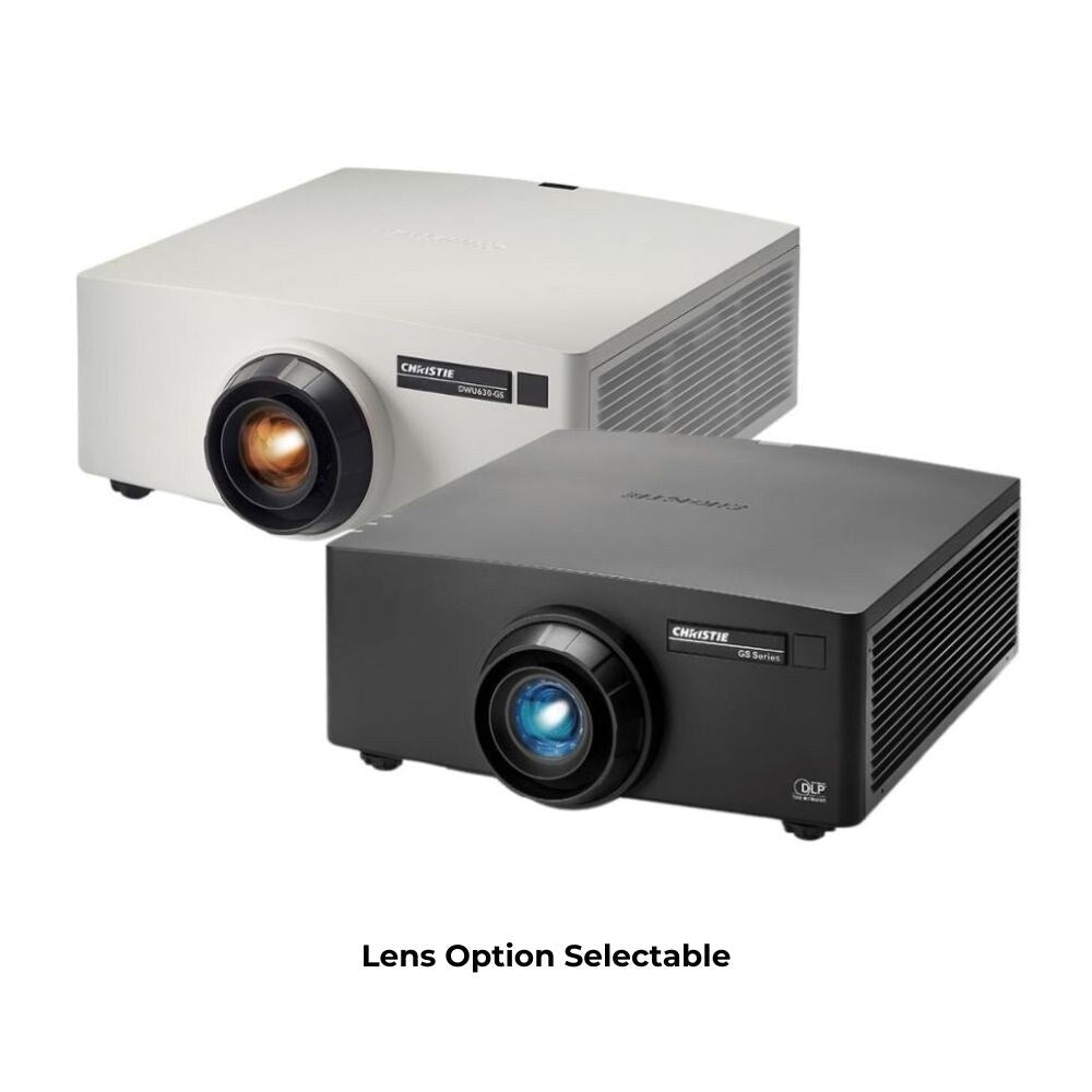 Christie GS Series DWU630 6,750 Lumen, WUXGA, 1DLP, Laser Projector With Optional Lens, Black or White