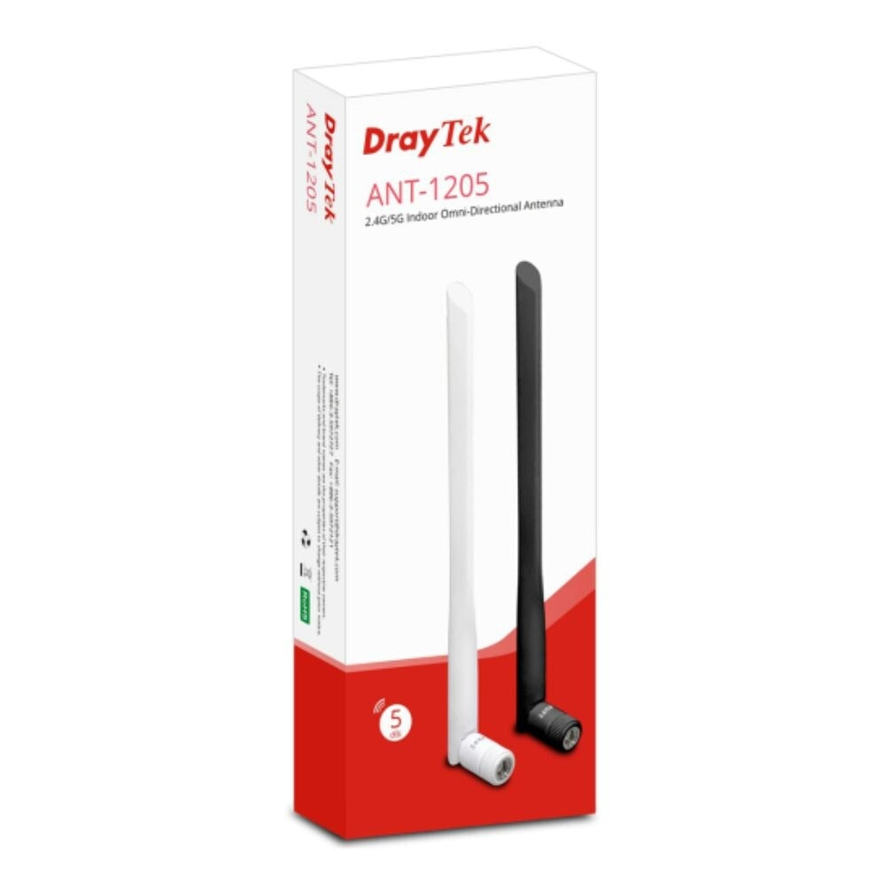 DrayTek 5dB High Gain Wi Fi Dual Band Omni Directional Aerials, 2.4GhHz and 5GHz Bands, White: PAIR Accessories Draytek