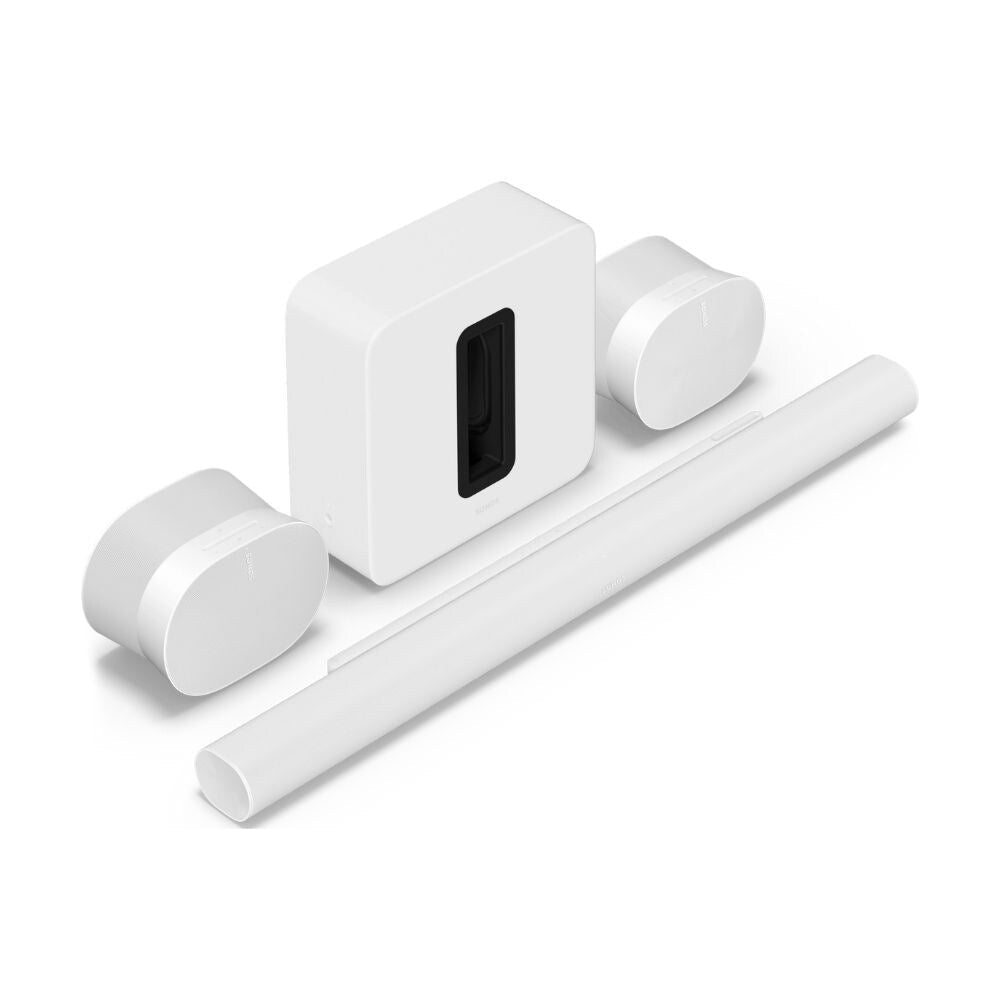Sonos Ultimate Immersive Set with Arc Ultra Soundbar, Sub4 and Two Era300s, Black or White Soundbar Sonos