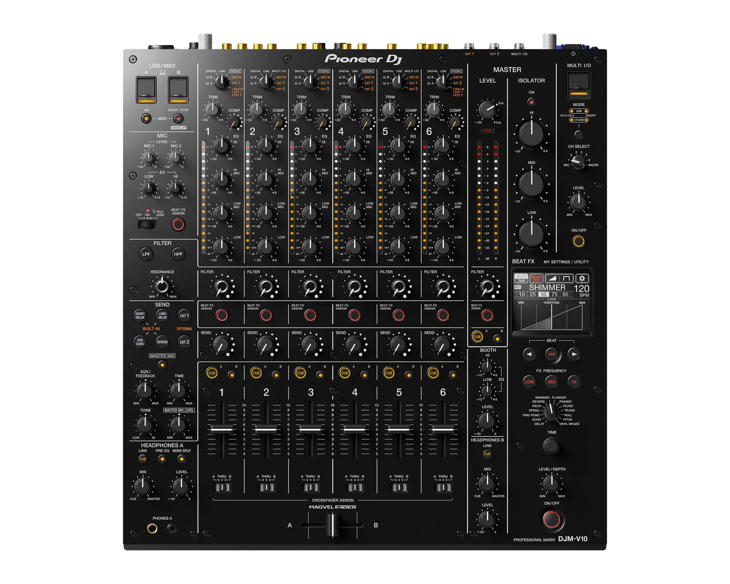 Pioneer DJ DJM-V10 6 Channel Pro DJ Mixer 96-Bit / 4-Band EQ