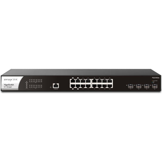 DrayTek 16 Port 2.5G Switch With 4 Ports PoE++, 12 Ports PoE+, 400W and 4 SFP+ Ports 