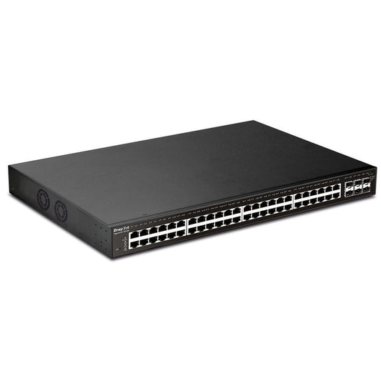 Draytek 54 Port PoE+ Gigabit L2+ Managed Switch With 48 PoE+ RJ-45 LAN Ports and 6 x 10GBE SFP+ Ports 