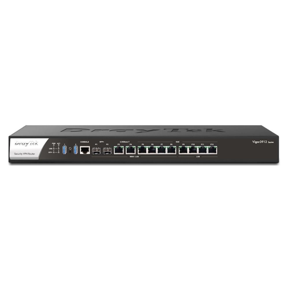Draytek Vigor 3912S High Performance 12.5GB WAN Router Firewall With Software Definable Multi Gig and 10Gig Ports 