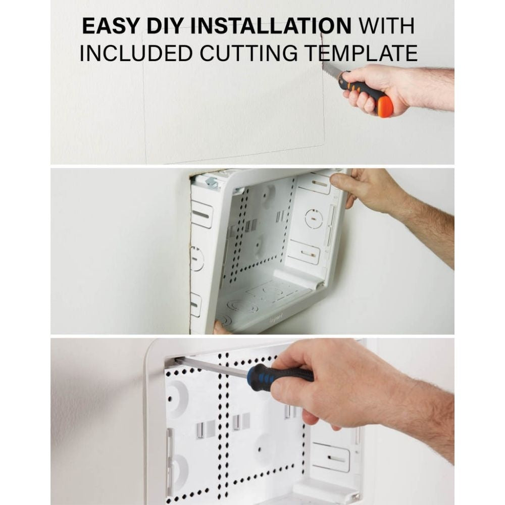 Sanus IWB9 9" TV Media In Wall Box, White  7