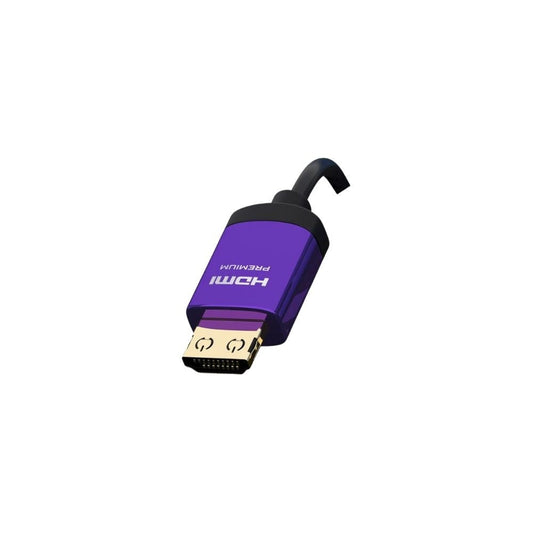 SCP Premium Certified HDMI Cable 4K@60 4:4:4 (2160p) Full 18Gbps BT.2020, HDR, Violet Snug-Tite and Black Jacket: 0.91m to 6m 