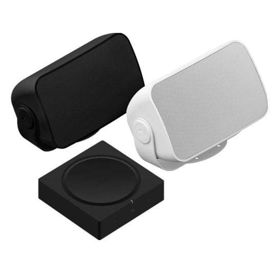 Sonos Outdoor Set With an Amp and Pair of On-Wall Outdoor Speakers, Black or White: SET